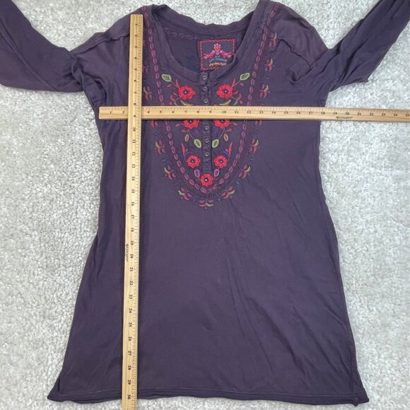 Johnny Was Los Angeles Embroidered Floral Tunic Top Purple - Picture 7 of 7